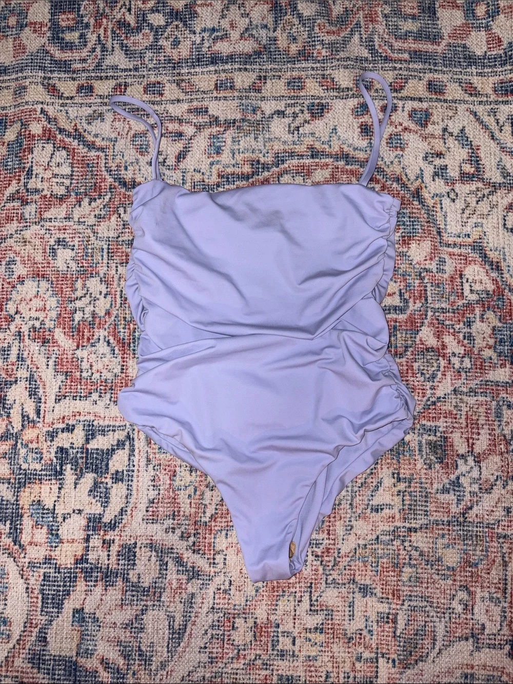 Belle the Label x Free People Ruched Maillot One Piece Swimsuit Mulberry XL NWT